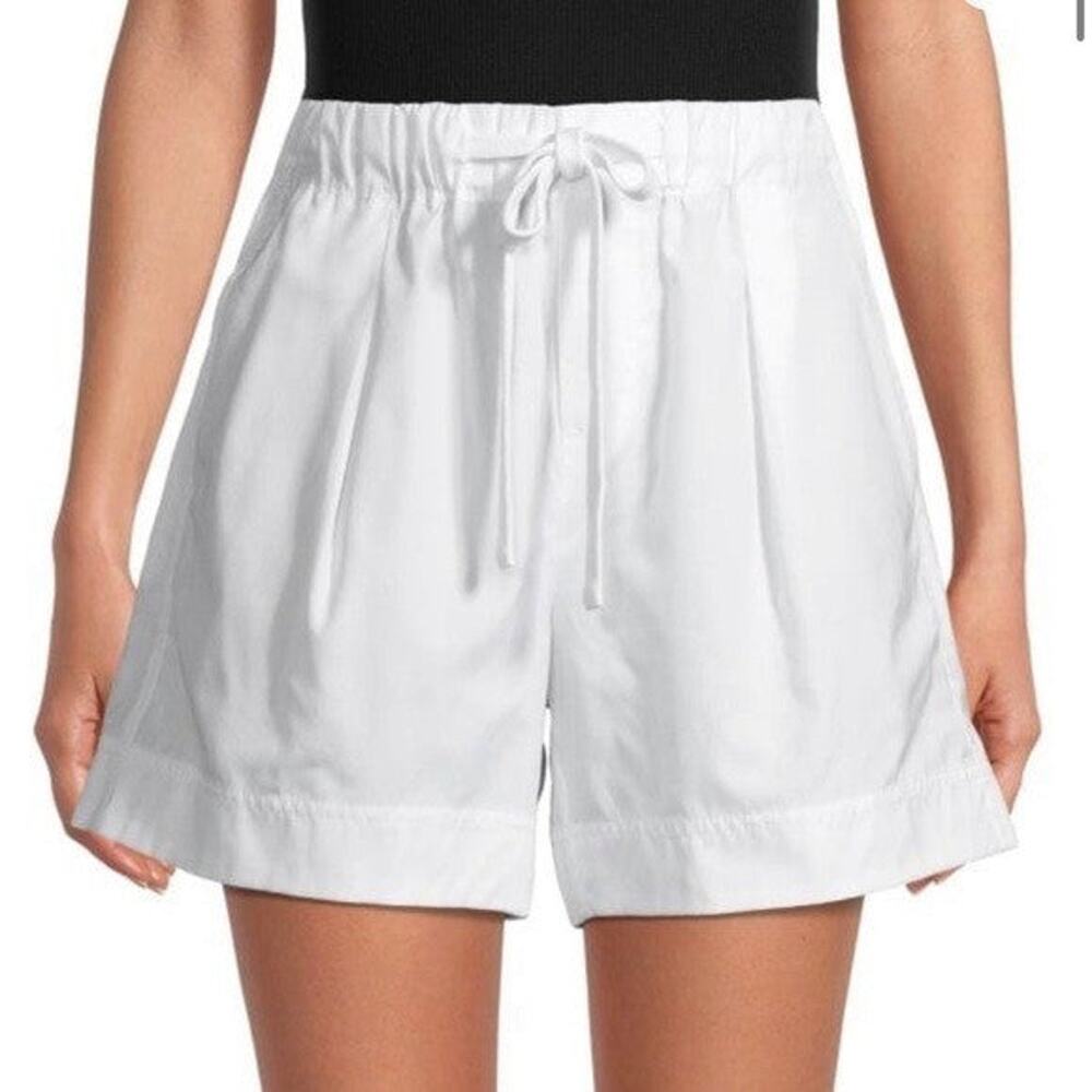 Vince Box Pleat Drawstring Shorts - Xs White